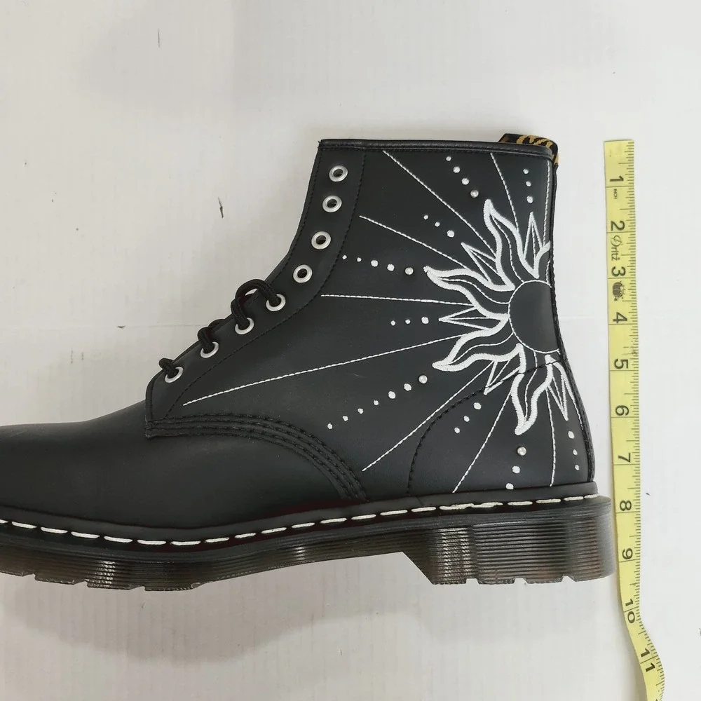 Mens Size 12 Dr. Martens Platform Boots 1460 Solar Flare Reclaimed Leather Black